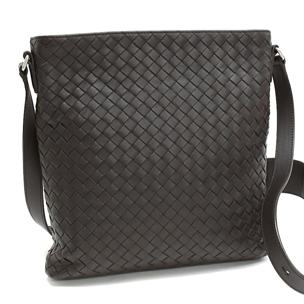Bottega Veneta Shoulder Bag Intrecciato Leather Dark Brown